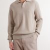 Knitted Wool and Cashmere-Blend Polo Shirt - FR Knitted Wool and Cashmere-Blend Polo Shirt - FR