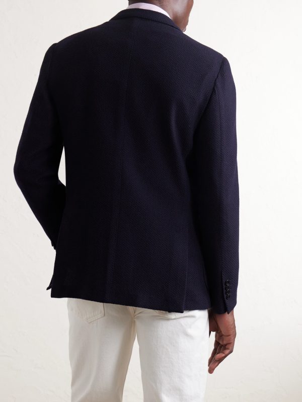 Honeycomb-Knit Wool Blazer - BK