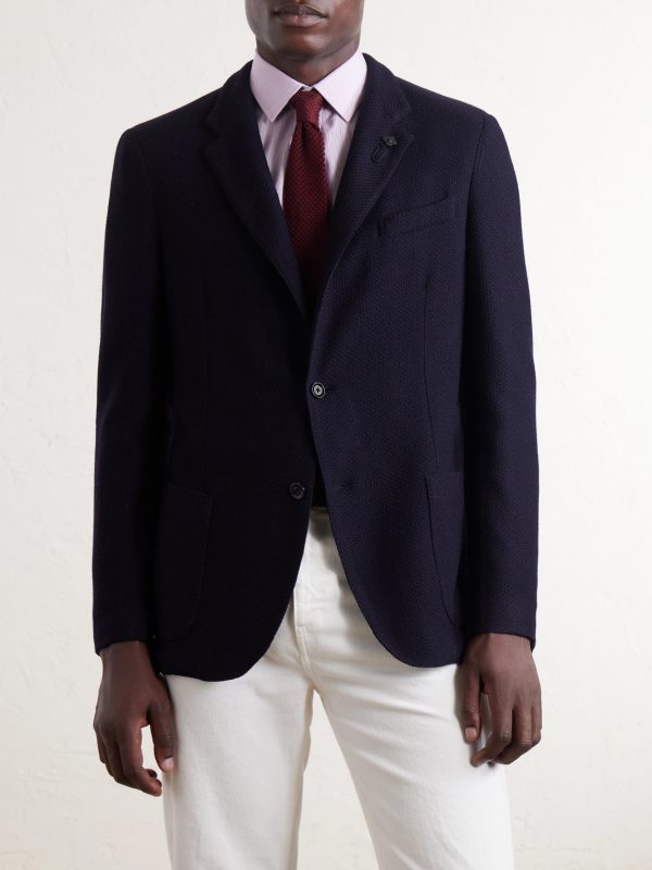Honeycomb-Knit Wool Blazer - FR