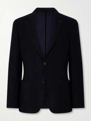 Honeycomb-Knit Wool Blazer