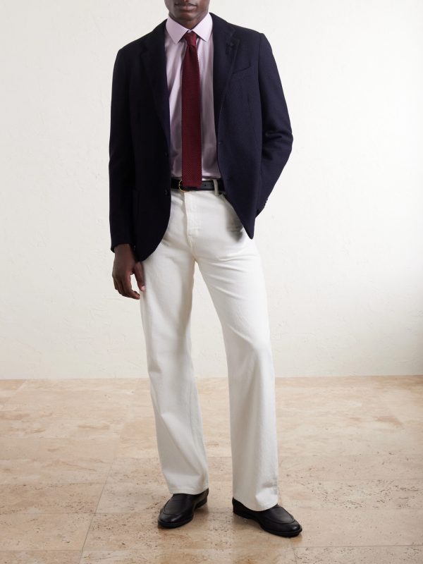 Honeycomb-Knit Wool Blazer - OU