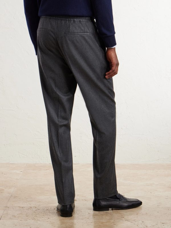 Straight-Leg Wool and Cashmere-Blend Flannel Trousers - BK