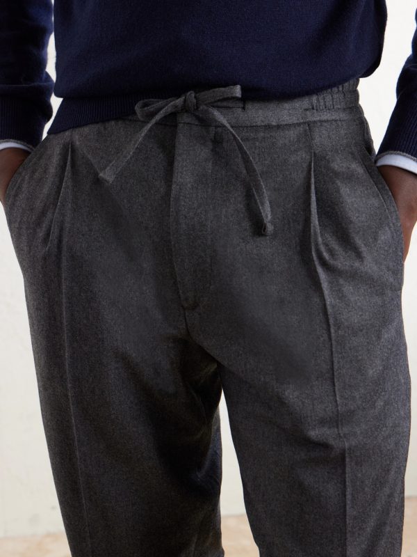 Straight-Leg Wool and Cashmere-Blend Flannel Trousers - CU