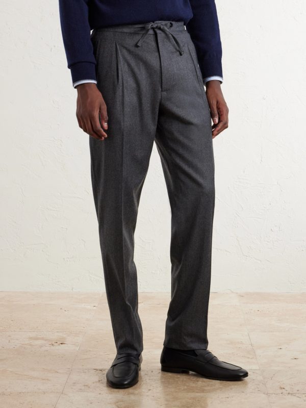 Straight-Leg Wool and Cashmere-Blend Flannel Trousers - FR