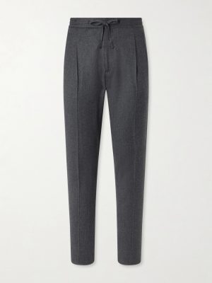 Straight-Leg Wool and Cashmere-Blend Flannel Trousers
