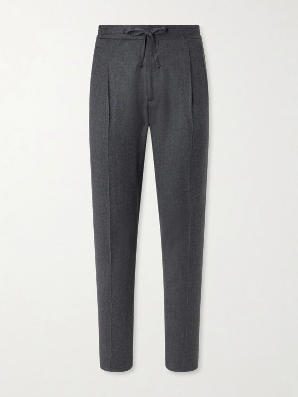 Straight-Leg Wool and Cashmere-Blend Flannel Trousers