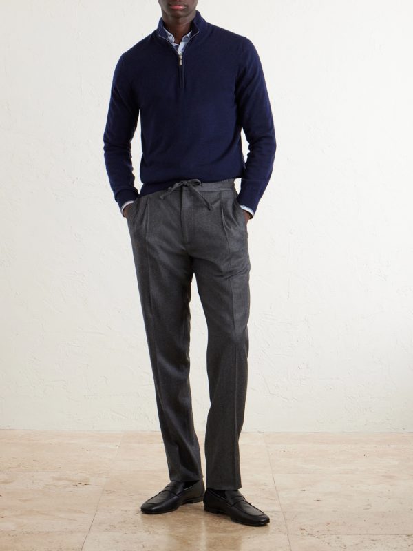 Straight-Leg Wool and Cashmere-Blend Flannel Trousers - OU