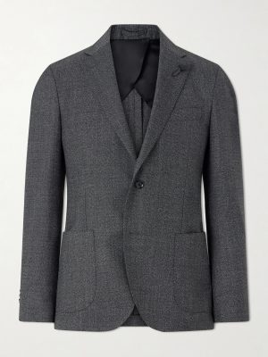 Double-Breasted Wool Suit Jacket