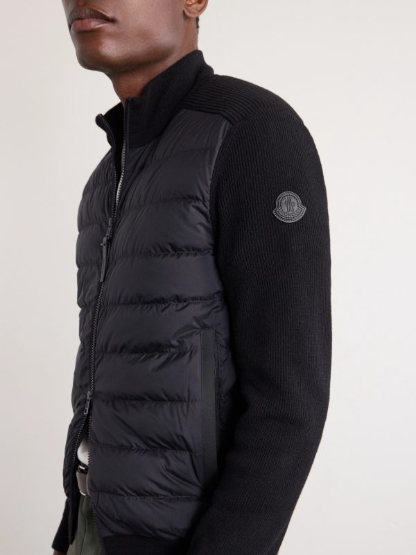 Logo-Appliquéd Cashmere-Blend and Quilted Shell Down Jacket - CU Logo-Appliquéd Cashmere-Blend and Quilted Shell Down Jacket - CU