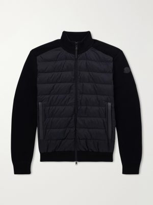 Logo-Appliquéd Cashmere-Blend and Quilted Shell Down Jacket Logo-Appliquéd Cashmere-Blend and Quilted Shell Down Jacket