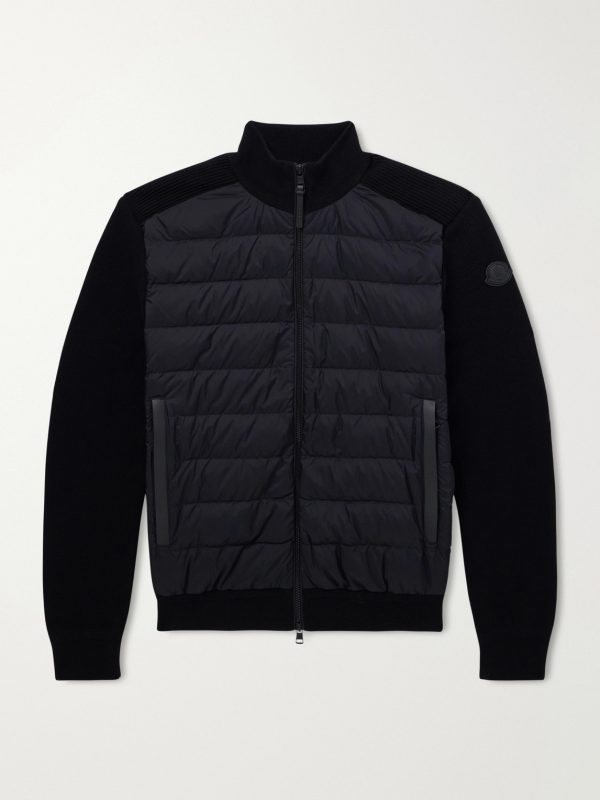 Logo-Appliquéd Cashmere-Blend and Quilted Shell Down Jacket Logo-Appliquéd Cashmere-Blend and Quilted Shell Down Jacket