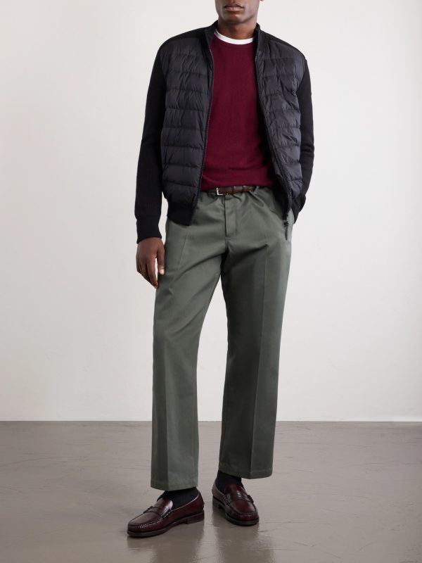 Logo-Appliquéd Cashmere-Blend and Quilted Shell Down Jacket - OU Logo-Appliquéd Cashmere-Blend and Quilted Shell Down Jacket - OU
