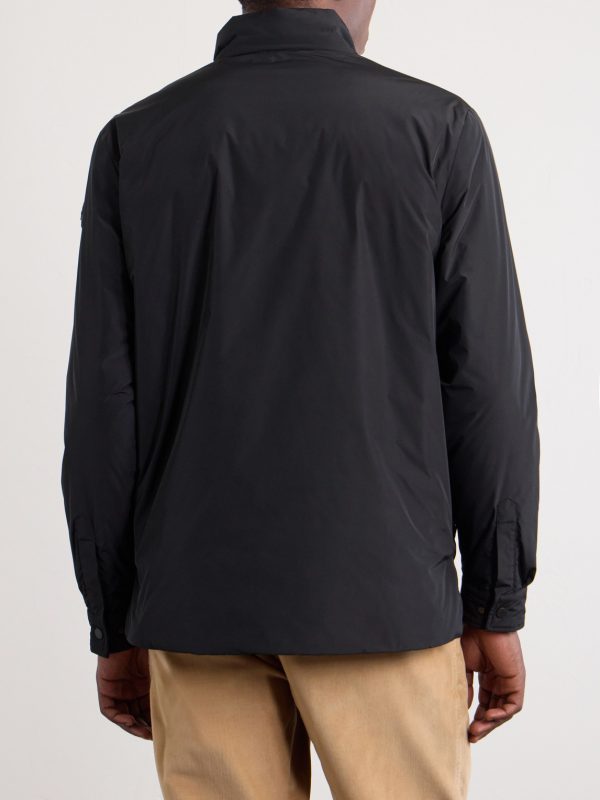Yndale Logo-Appliquéd Leather-Trimmed Shell Jacket - BK Yndale Logo-Appliquéd Leather-Trimmed Shell Jacket - BK