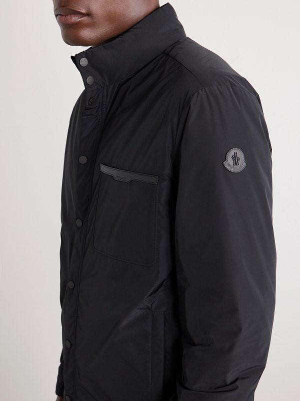Yndale Logo-Appliquéd Leather-Trimmed Shell Jacket - CU Yndale Logo-Appliquéd Leather-Trimmed Shell Jacket - CU
