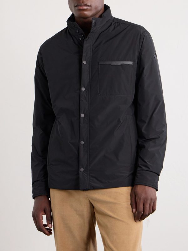 Yndale Logo-Appliquéd Leather-Trimmed Shell Jacket - FR Yndale Logo-Appliquéd Leather-Trimmed Shell Jacket - FR