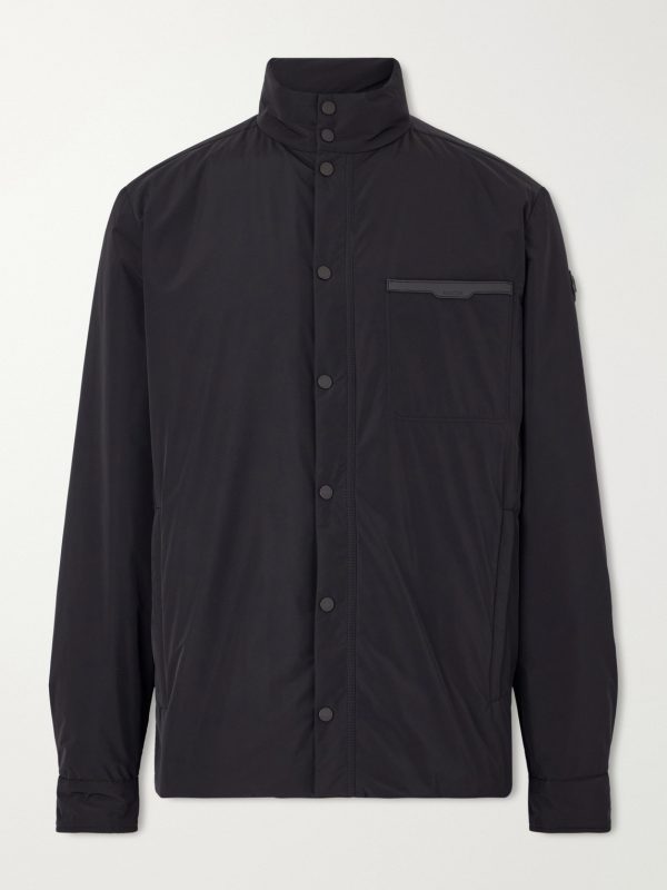 Yndale Logo-Appliquéd Leather-Trimmed Shell Jacket Yndale Logo-Appliquéd Leather-Trimmed Shell Jacket