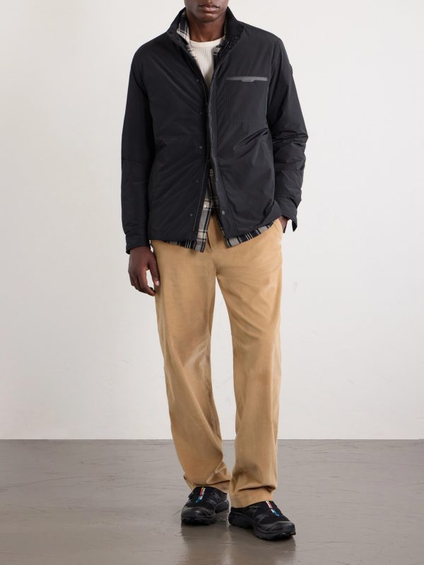 Yndale Logo-Appliquéd Leather-Trimmed Shell Jacket - OU Yndale Logo-Appliquéd Leather-Trimmed Shell Jacket - OU