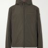 Austerin Leather-Trimmed Aquaflect Shell Down Jacket