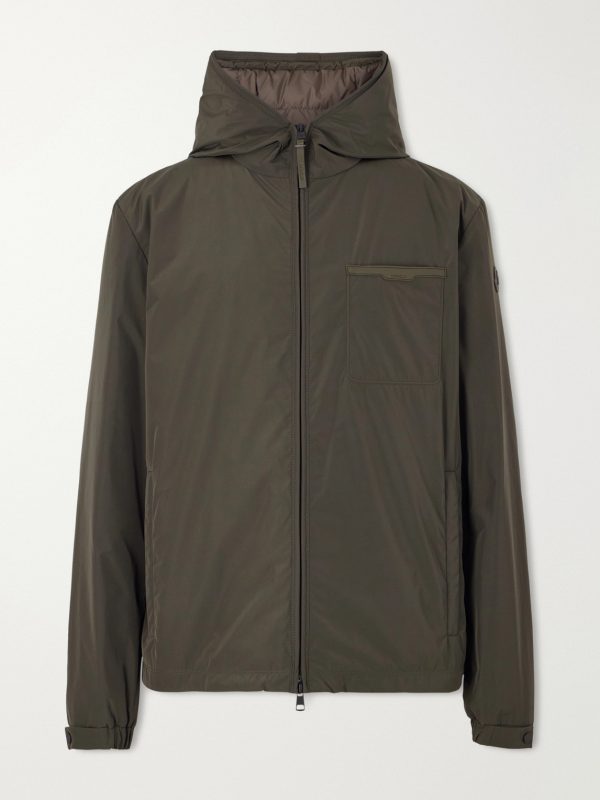 Austerin Leather-Trimmed Aquaflect Shell Down Jacket