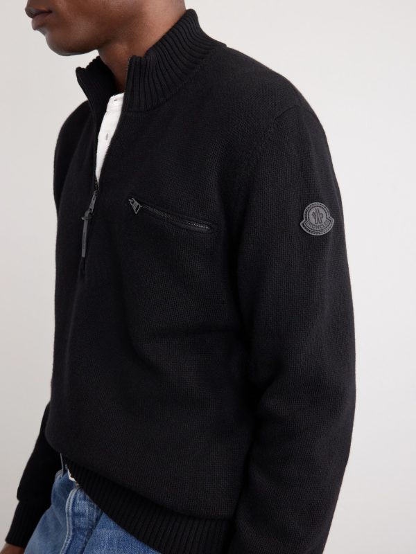 Logo-Appliquéd Wool And Cashmere-Blend Half-Zip Sweater - CU
