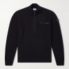Logo-Appliquéd Wool And Cashmere-Blend Half-Zip Sweater
