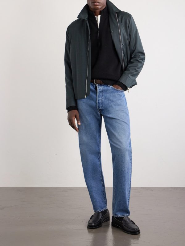 Logo-Appliquéd Wool And Cashmere-Blend Half-Zip Sweater - OU