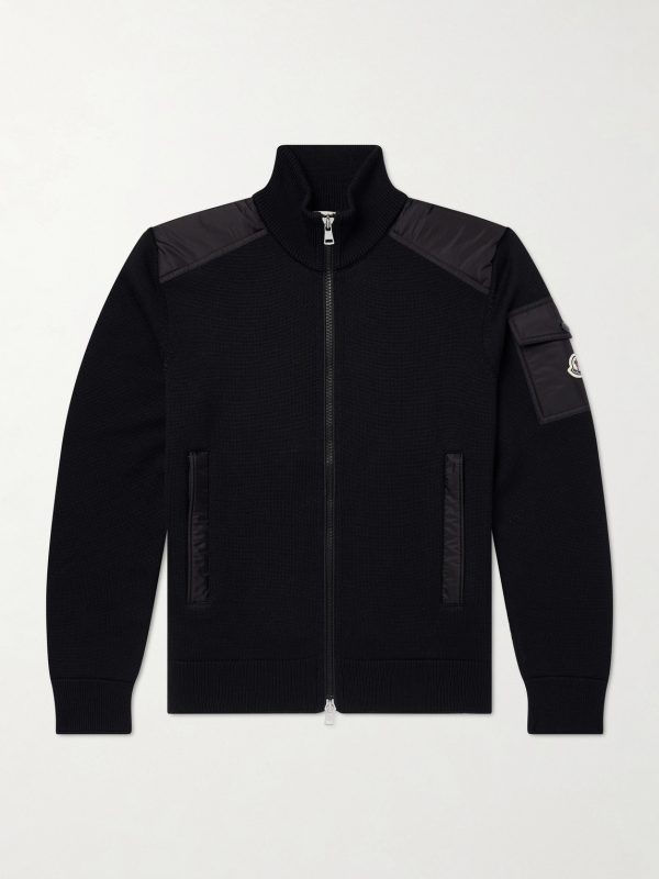 Panelled Virgin Wool Zip-Up Cardigan Panelled Virgin Wool Zip-Up Cardigan