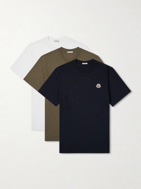 Pack of Three Logo-Appliquéd Cotton-Jersey T-Shirt Pack of Three Logo-Appliquéd Cotton-Jersey T-Shirt