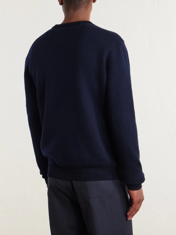 Logo-Appliquéd Virgin Wool Sweater - BK Logo-Appliquéd Virgin Wool Sweater - BK