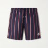 Straight-Leg Mid-Length Striped Swim Shorts Straight-Leg Mid-Length Striped Swim Shorts