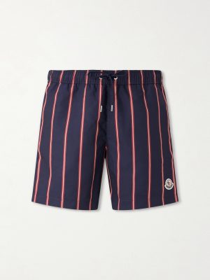 Straight-Leg Mid-Length Striped Swim Shorts Straight-Leg Mid-Length Striped Swim Shorts