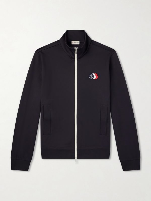 Logo-Appliquéd Shell Zip-Up Sweatshirt