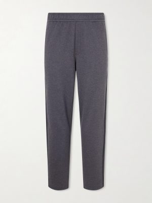 Straight-Leg Striped Cotton Sweatpants