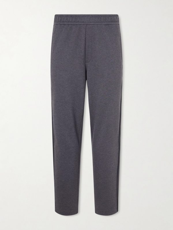 Straight-Leg Striped Cotton Sweatpants