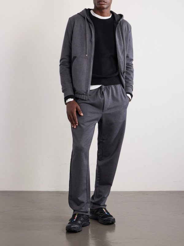 Straight-Leg Striped Cotton Sweatpants - OU