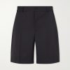 Straight-Leg Gabardine Shorts