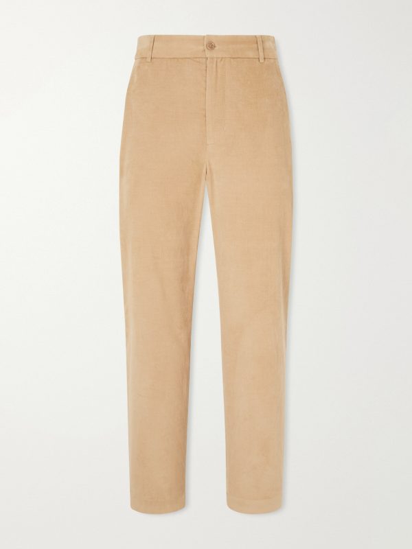 Straight-Leg Cotton-Corduroy Trousers