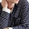 Striped Cashmere Polo Shirt - CU Striped Cashmere Polo Shirt - CU