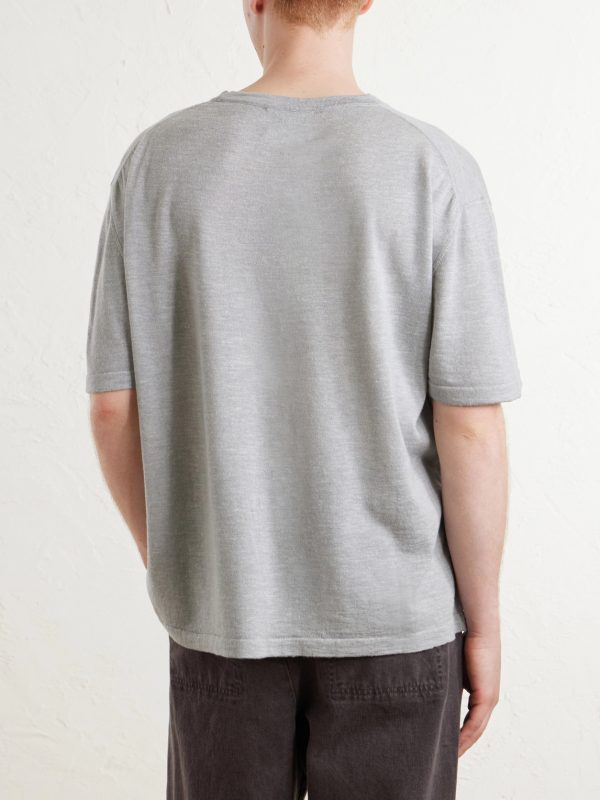 Lenny Ribbed Wool, Silk and Linen-Blend T-Shirt - BK