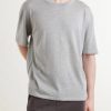 Lenny Ribbed Wool, Silk and Linen-Blend T-Shirt - FR