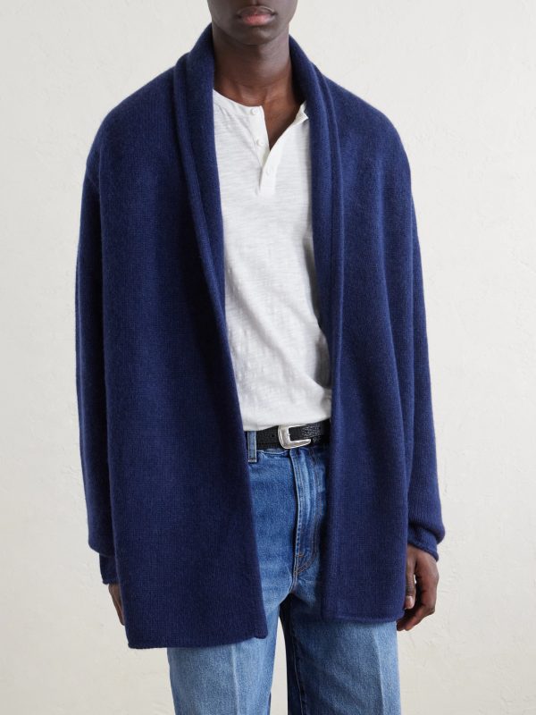 Italy Smoking Shawl-Collar Cashmere Cardigan - FR Italy Smoking Shawl-Collar Cashmere Cardigan - FR