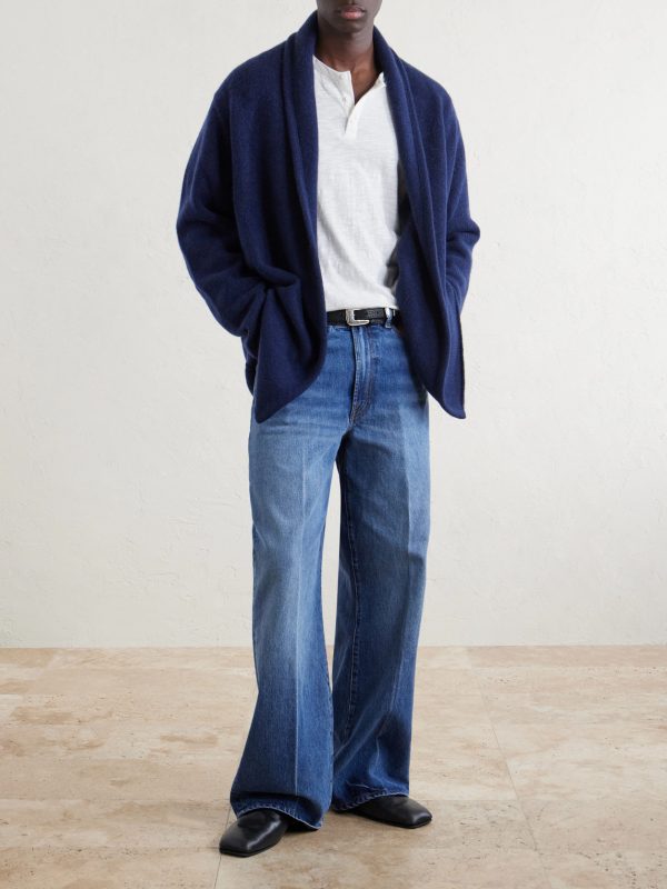 Italy Smoking Shawl-Collar Cashmere Cardigan - OU Italy Smoking Shawl-Collar Cashmere Cardigan - OU
