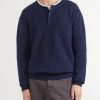 Waffle-Knit Cashmere Henley Sweater - FR Waffle-Knit Cashmere Henley Sweater - FR