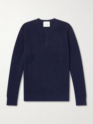 Waffle-Knit Cashmere Henley Sweater Waffle-Knit Cashmere Henley Sweater