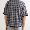 Checked Cashmere Polo Shirt - BK Checked Cashmere Polo Shirt - BK