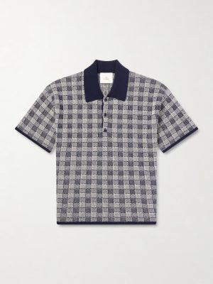 Checked Cashmere Polo Shirt Checked Cashmere Polo Shirt