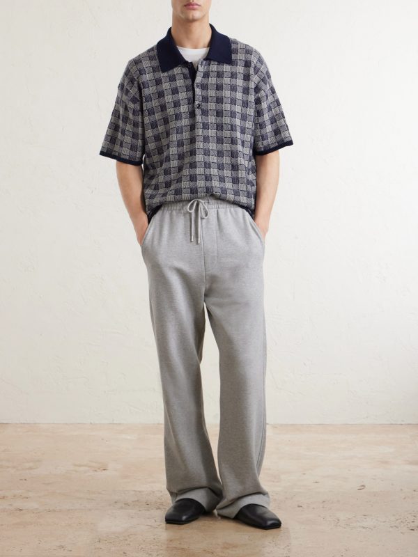 Checked Cashmere Polo Shirt - OU Checked Cashmere Polo Shirt - OU