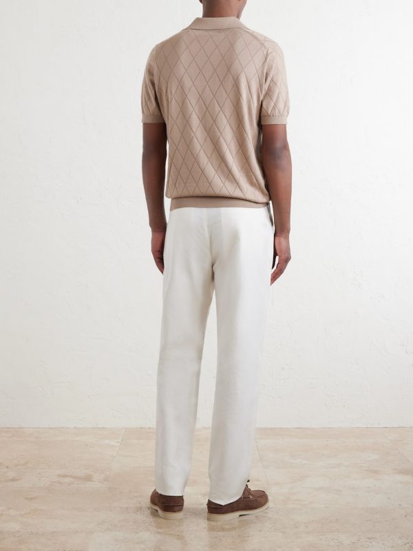 Open-Collar Knitted Cotton Polo Shirt - BK Open-Collar Knitted Cotton Polo Shirt - BK