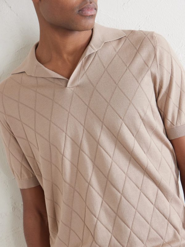 Open-Collar Knitted Cotton Polo Shirt - CU Open-Collar Knitted Cotton Polo Shirt - CU