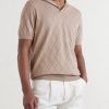 Open-Collar Knitted Cotton Polo Shirt - FR Open-Collar Knitted Cotton Polo Shirt - FR